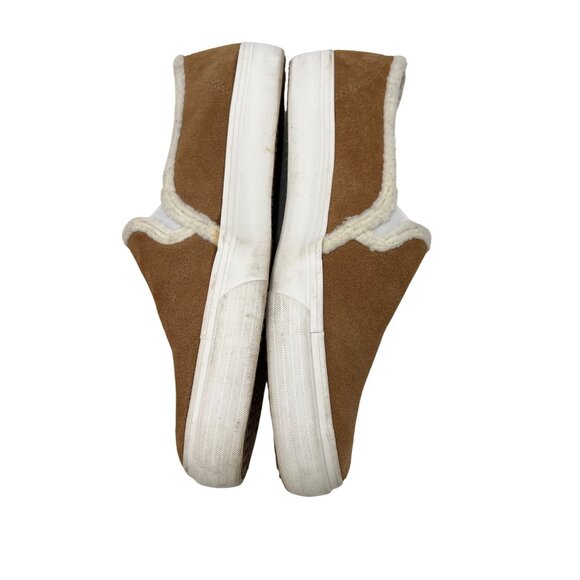 Keds Women's Slip On Leather size 8.5 Suede Brown Sherpa Lined - Picture 3 of 7